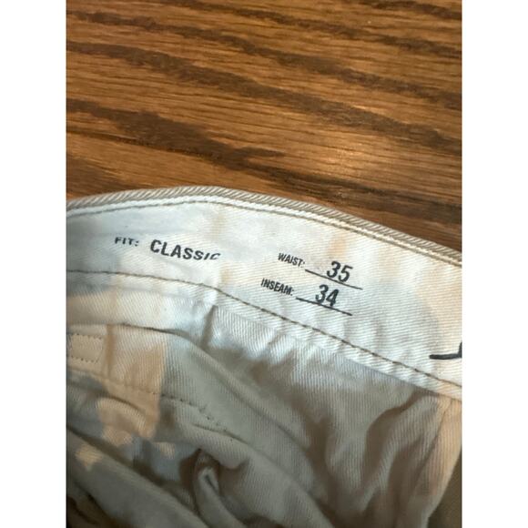 Eddie Bauer Khaki Classic Fit Flat Front Straight Chino Pants Mens 35x34 Career - Picture 4 of 7